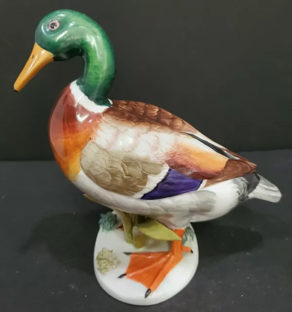 Vintage Bidasoa Spain Mallard Duck Porcelain Figurine 5.25"Tall