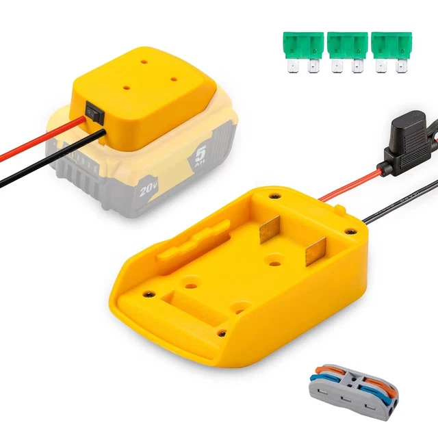 Power Wheel Adapter for Dewalt 20V Battery 18V Dock Power Connector 14 GaugE