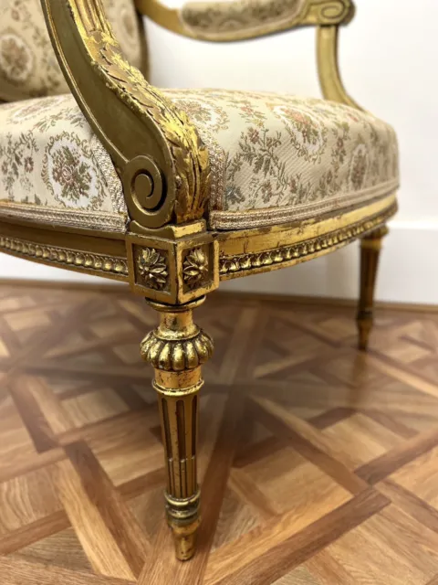 Stunning Louis XV Style Gold Gilt Parlour Chair Armchair Wonderful Condition 2