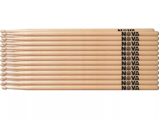 1 Brick of 12 Pairs Vic Firth NOVA 5A Drumsticks - WOOD TIP Choice of 3 Colours