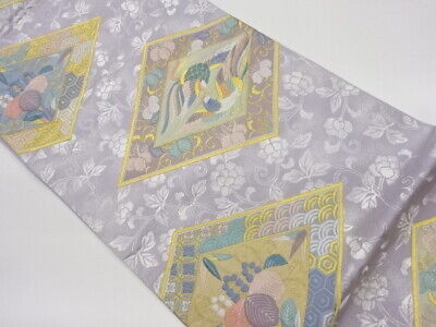 6290689: Japanese Kimono / Vintage Fukuro Obi / Woven Phoenix & Paulownia