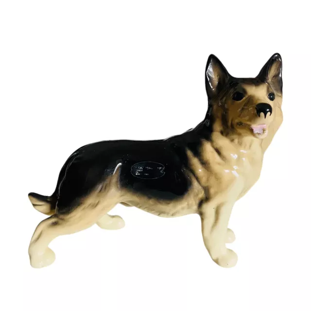 Vintage Coopercraft Porcelain Alsation Figurine German Shepherd Dog Statue 7"