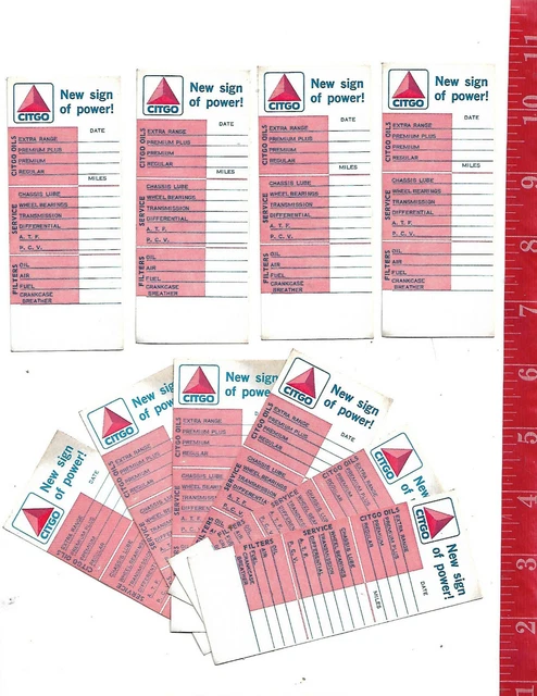 Vintage lot 10 Citgo Door Oil Change Lube Reminder Stickers