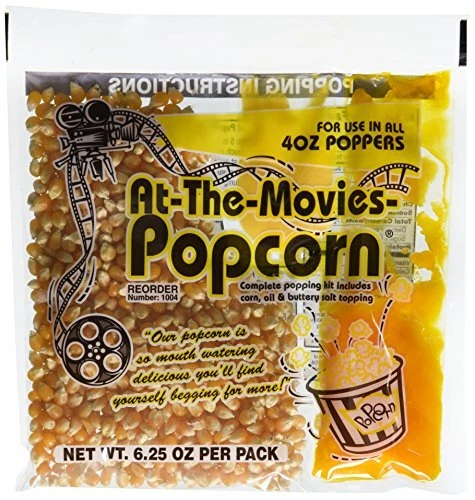 POPCORN & COCONUT OIL Portion Packs Case of 24 AT-THE-MOVIES-POPCORN