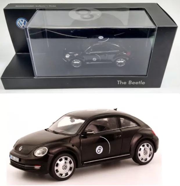 Schuco 1:43 Vw Beetle 5C "8 Ball" In Schwarz / Black Mit Disc Chrome Felgen