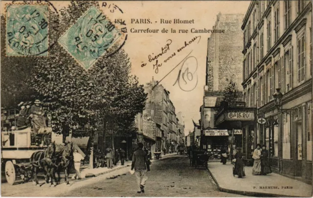 CPA PARIS 15e Rue Blomet et Carrefour de la rue Cambronne (65759)