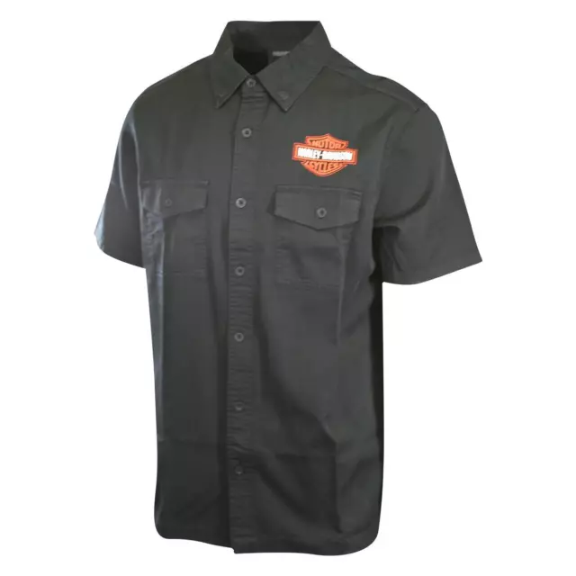 Harley-Davidson Men's Shirt Black Beauty Bar & Shield  Short Sleeve (S58) 2