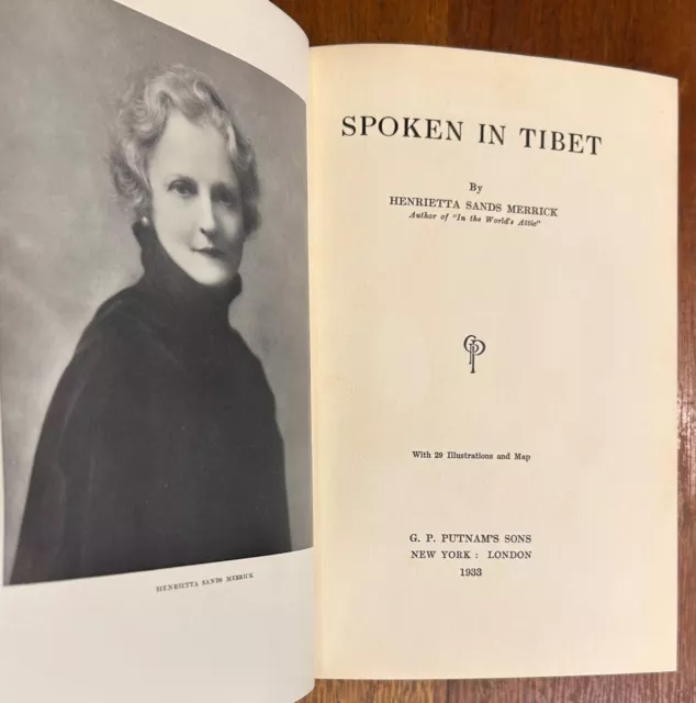 1st Edition, Signed Spoken In Tibet Merrick 1st Woman In Himalayan Club 1933, DJ 2