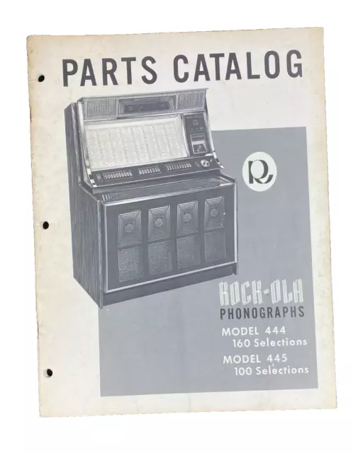 Rock-Ola Jukebox Phonograph Model 444 & 445 Parts Catalog Vintage