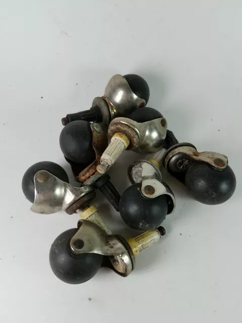 Vintage Rubber Ball Casters 7 Pieces