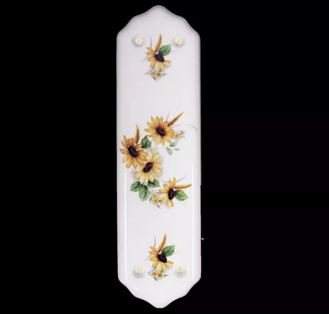Sunflower White Porcelain Fingerplate Door Push Plate