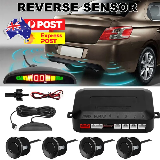 4 Sensors LED Display Car Parking Sensor Kit Reverse Backup Radar Monitor System