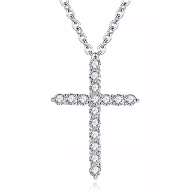 Halskette Silber einem Kreuz Anhänger Zirkonia Kette