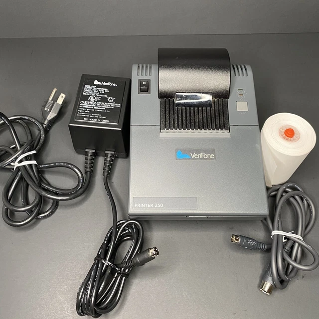 Verifone 250 Credit Card Printer With Power Adapter/ 1 Paper Roll - TESTED/WORKS Verifone 250 Credit Card Printer With Power Adapter/ 1 Paper Roll - TESTED/WORKS