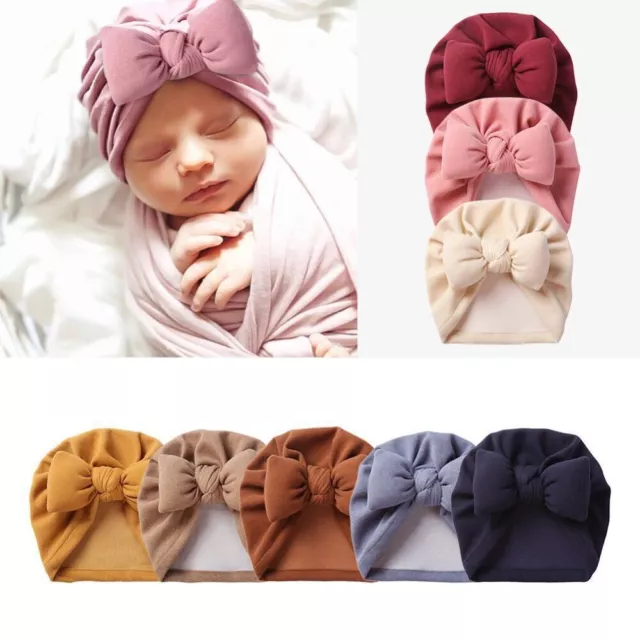 Infant Head Wrap Newborn Headband Hat Baby Beanie Hat Bowknot Headband