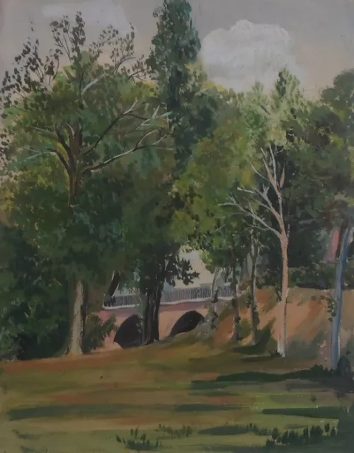 Lemaire-Bruneteau-Gouache-Brinon Sur Sauldre-Sologne-Cher-Bourges-1960-Signee