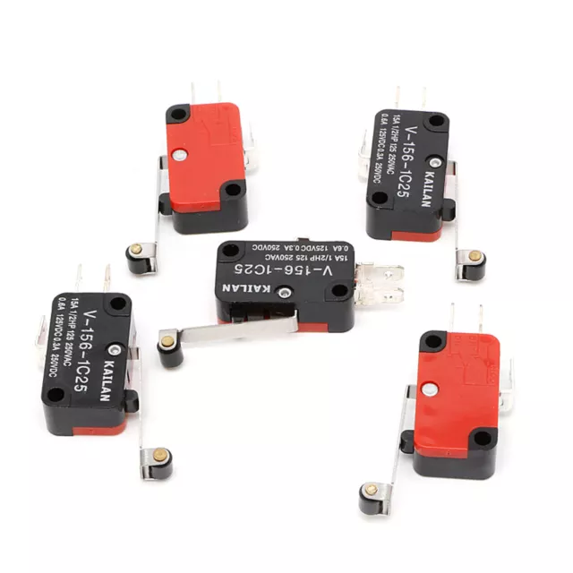 5* V-156-1C25 Micro Limit Switch Long Hinge Roller Momentary SPDT Snap Action F