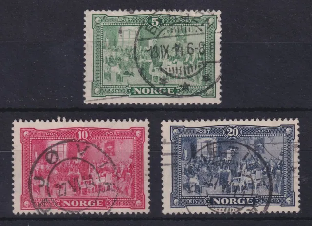 Norwegen 1914  100 Jahre Unabhängigkeit Mi.-Nr. 93-95 Satz kpl. gestempelt
