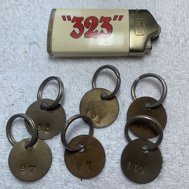 LOT OF 6 VINTAGE EARLY COAL MINERS BRASS TAG Tags numbered #86#87#93#97#101#110