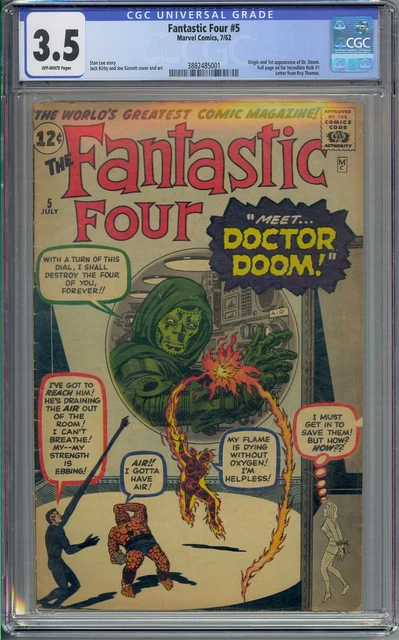 Fantastic Four #5 Cgc 3.5 Origin 1St Doctor Doom Jack Kirby