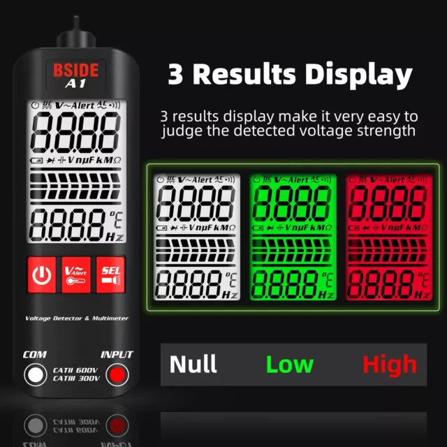 EU BSIDE A1 Digital Multimeter Voltage Tester Detector Non-Contact Electric Pen