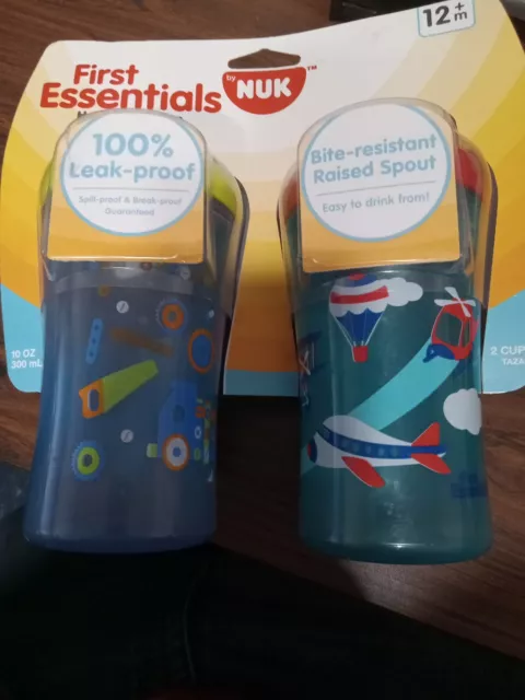 First Essentials by NUK Hard Spout Sippy Cup, 10 oz, 2-Pack NIP 🆓 Shipping