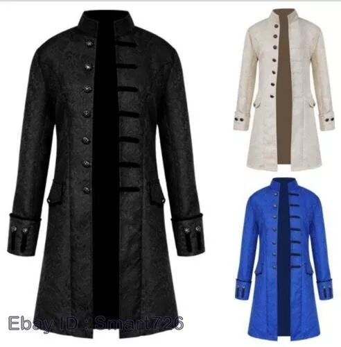 Steampunk Retro Trench Coat Gothic Victorian Dress Jacket Medieval Costume Parka