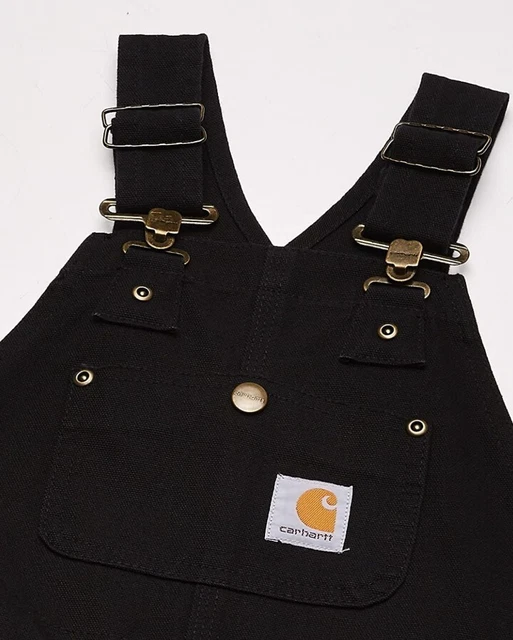 Carhartt Duck Bib Overalls Quilted Insulated Loose Fit Unisex Size 5 Black NEW