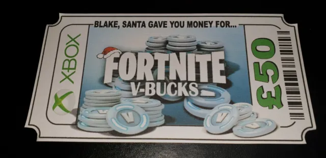 'Novelty' Gift Voucher... Fortnite V-Bucks Roblox Minecraft Christmas - No Codes