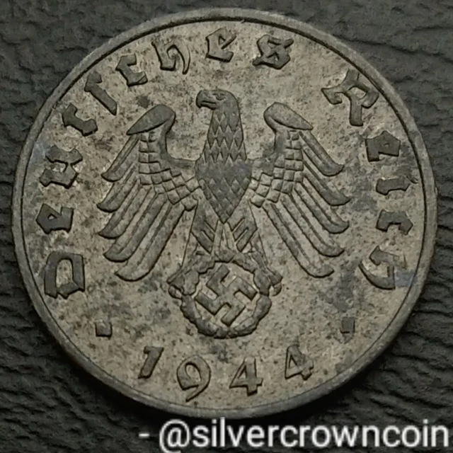 Germany 3d Reich 1 Reichspfennig 1944 B. KM#97. One Cent coin. Vienna mt Pfennig