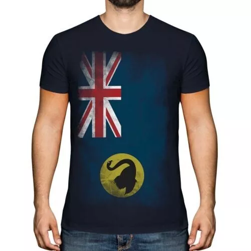 Ouest Australie Délavé Drapeau Hommes T-Shirt Australien T-Shirt