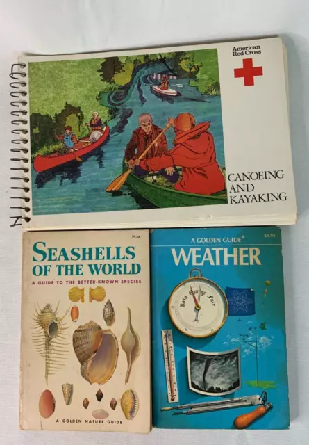 Golden Field Guides Seashells Weather Red Cross Safety Canoeing Kayaking Vintage
