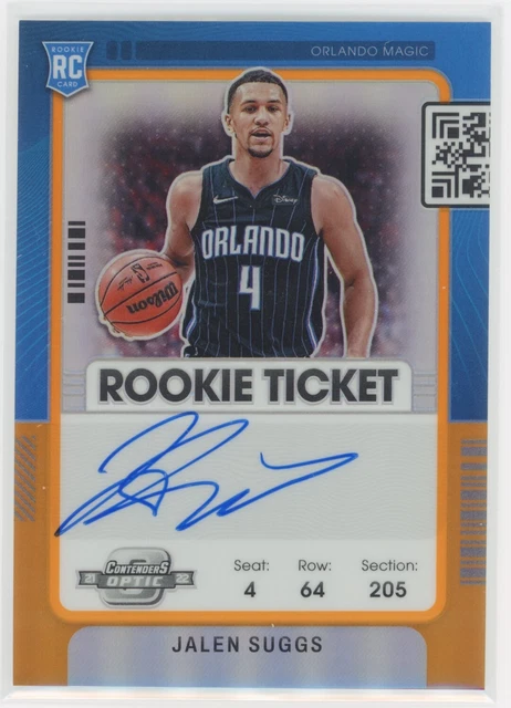 Jalen Suggs 2021-22 Contenders Optic Rookie Orange Prizm Auto #17/25 Magic Rc