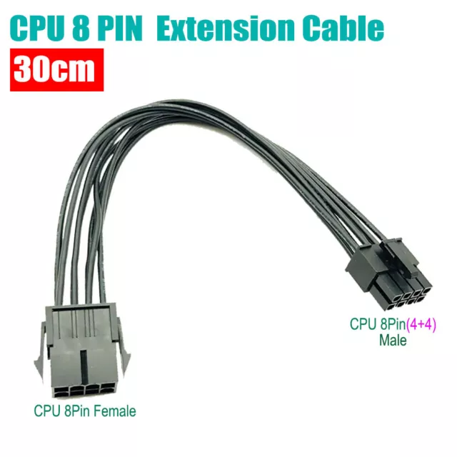 8Pin ATX 12V CPU EPS Power Male to Female Extension Cable Adapter 30cm