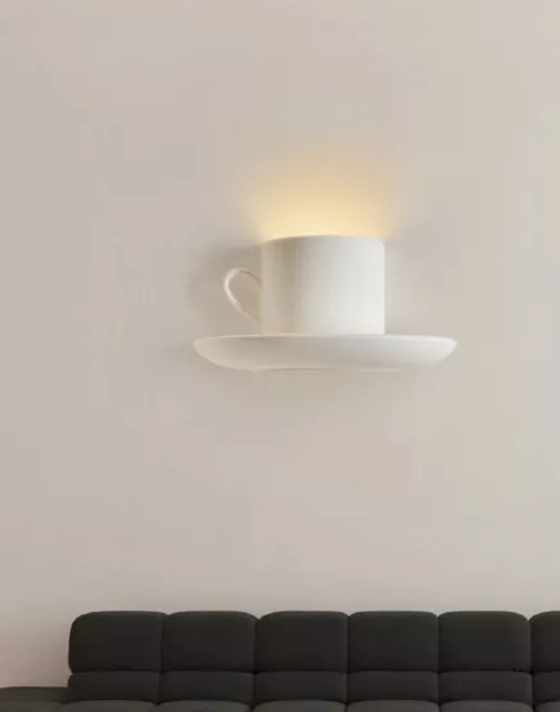 Applique da parete in gesso verniciabile a tazza lampada a muro moderno luce g9