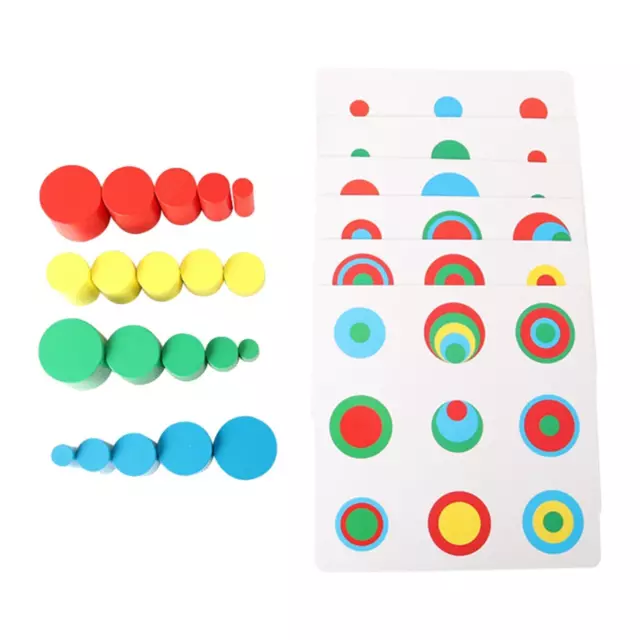 Jeu d'empilage de cylindres colorés en bois Montessori, jouet éducatif