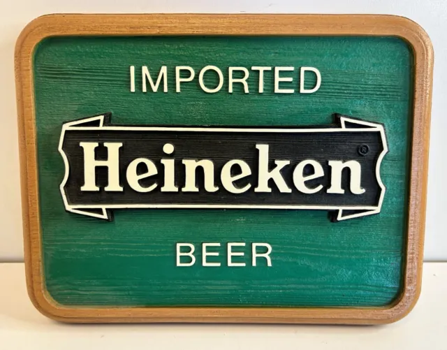 Vintage 1984 Heineken 12" x 9.5" Beer Bar Sign