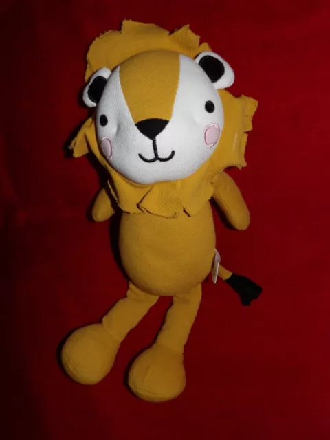 Doudou Peluche Atmosphera Kids Lion Tissus Blanc Orange