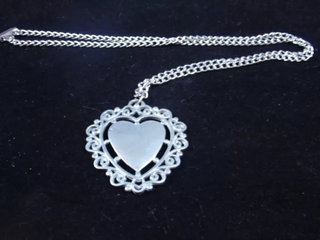 Necklace - Miracle Maid Hostess Limited Edition, Vintage Pewter Heart Necklace