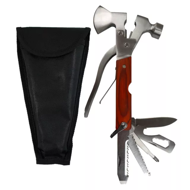 Multi-Tool 12 in1 Stainless Steel Mini Hammer Outdoor Camping Gear Survival  Tool