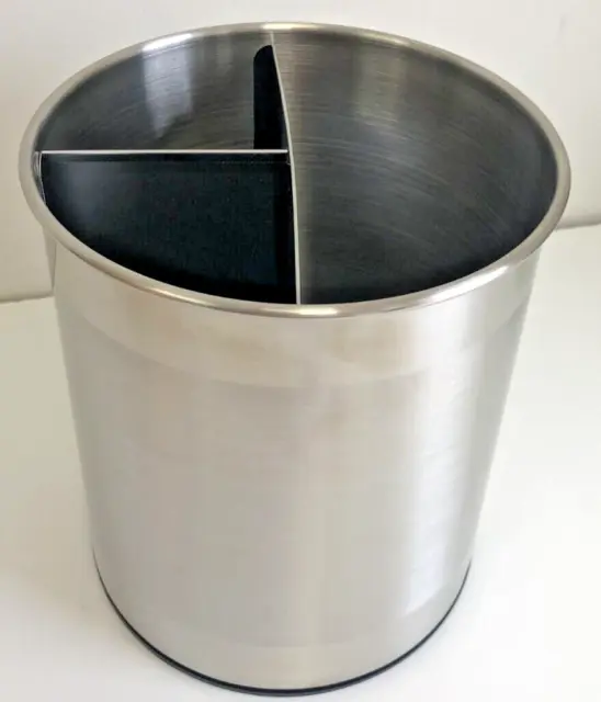 Extra Large Rotating Stainless Steel Utensil Holder Caddy With Sturdy Notip Weig
