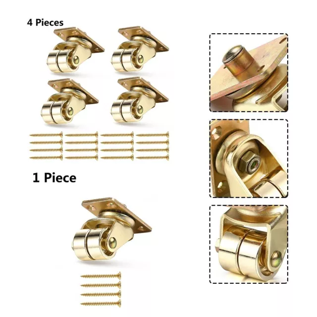 Noiseless Upright Piano Wheels Casters for Bookshelves and Sofas 14pcs