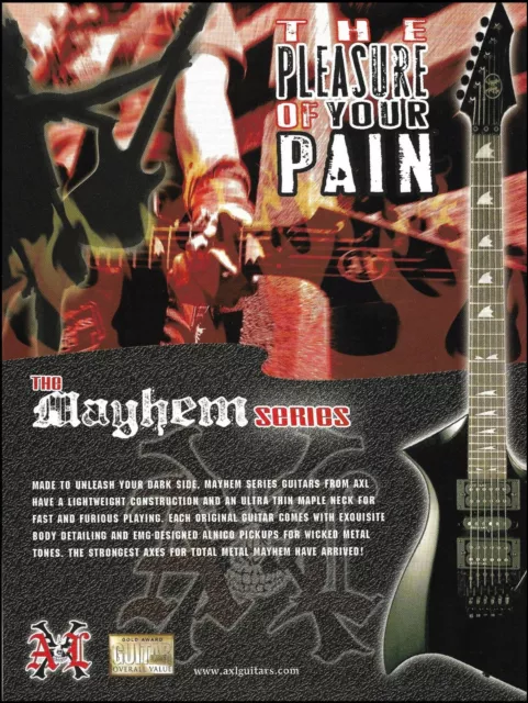 AXL Mayhem Series electric guitar 2006 ad 8 x 11 advertisement print