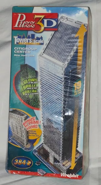 Vintage Wrebbit Puzz 3D Puzzle Citi Group Center Glows In The Dark New Sealed