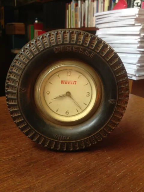 Orologio Da Tavolo Pubblicitario Pirelli Anni '50-'60 Gomma Pneumatico