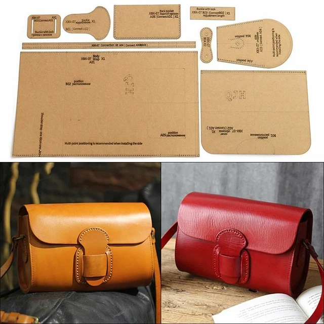 DIY Kraft Paper Template Upscale Shoulder Bag Crossbody Leather Craft Stencil