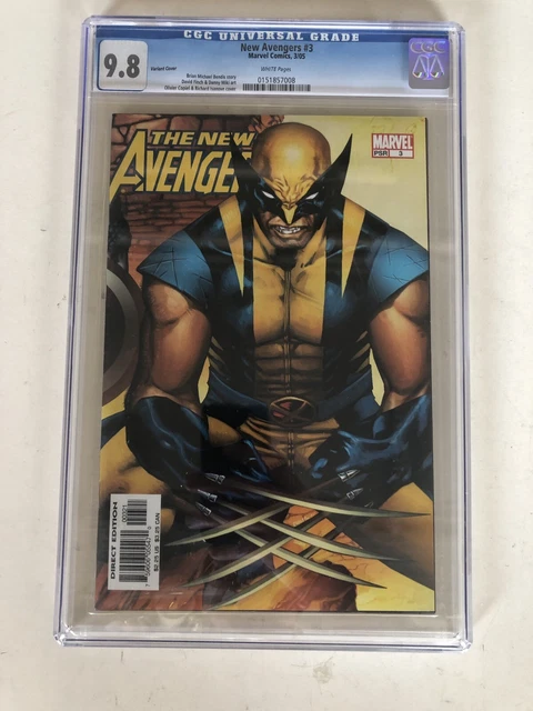 New Avengers #3 CGC 9.8 White Pages Wolverine Variant Cover Marvel Comics 🐶