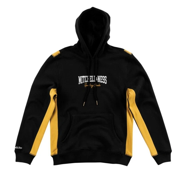 Mitchell E Ness con Pannelli Pile Hoody Own Marca Black / Oro Pullover Nuovo