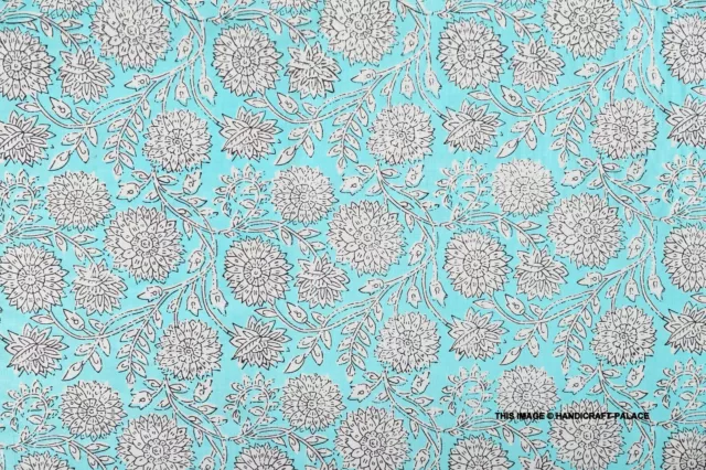 Indien Desseré Swing Couture Tissu Coton Imprimé Main Bloc Naturel Course