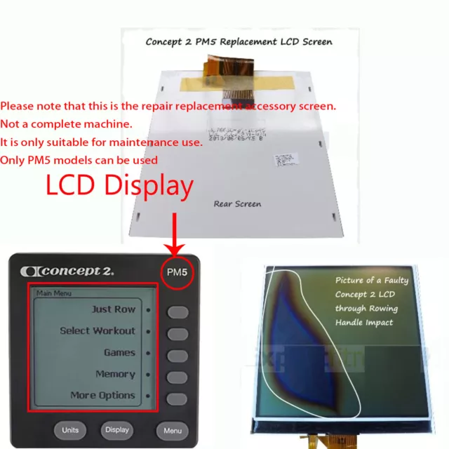 OEM LCD Display For CONCEPT 2 (II) ROWER PM5 MONITOR Replacement LCD SCREEN